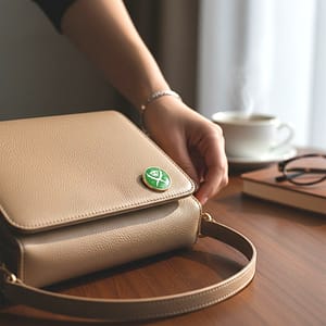 Pin's Armoiries de Sainté porté sur une veste accessoire stéphanois