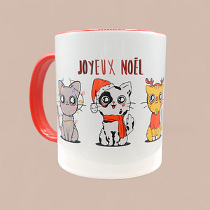 Mug Noël Chatons rouge