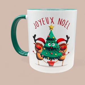Mug Rennes de Noël vert