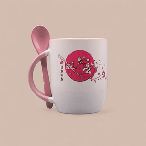 Mug cuillère Fleur de cerisier
