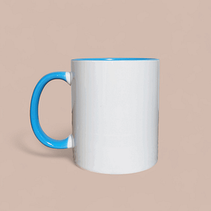 Mug bicolore bleu personnalisé